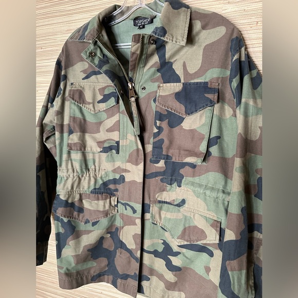 Topshop womens army jacket size 4 - Picture 3 of 5